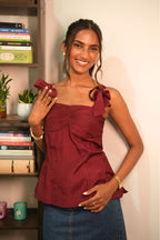 Elara Top in Merlot