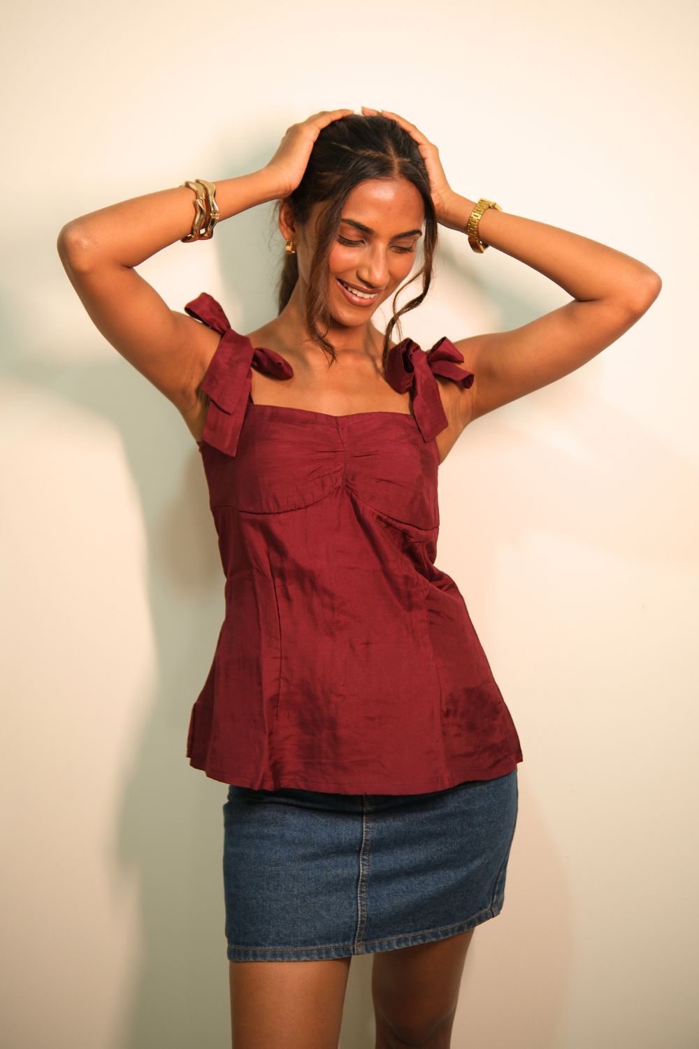 Elara Top in Merlot