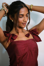 Elara Top in Merlot