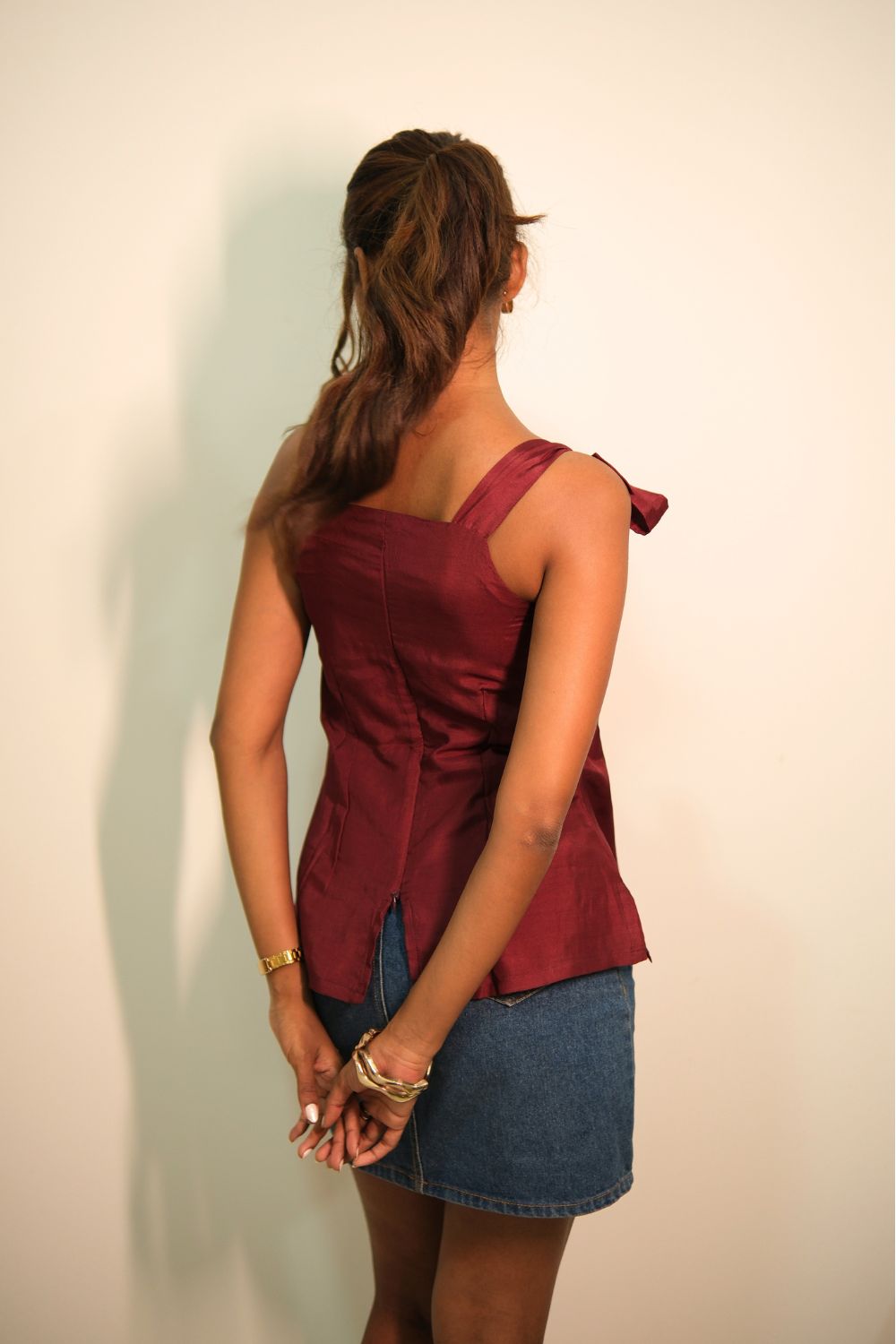 Elara Top in Merlot