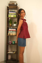 Elara Top in Merlot