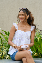 Rhea Ruffle Top in Wisteria