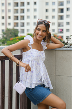Rhea Ruffle Top in Wisteria