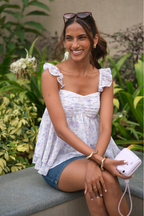 Rhea Ruffle Top in Wisteria