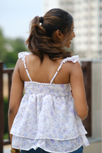 Rhea Ruffle Top in Wisteria