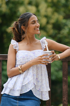 Rhea Ruffle Top in Wisteria